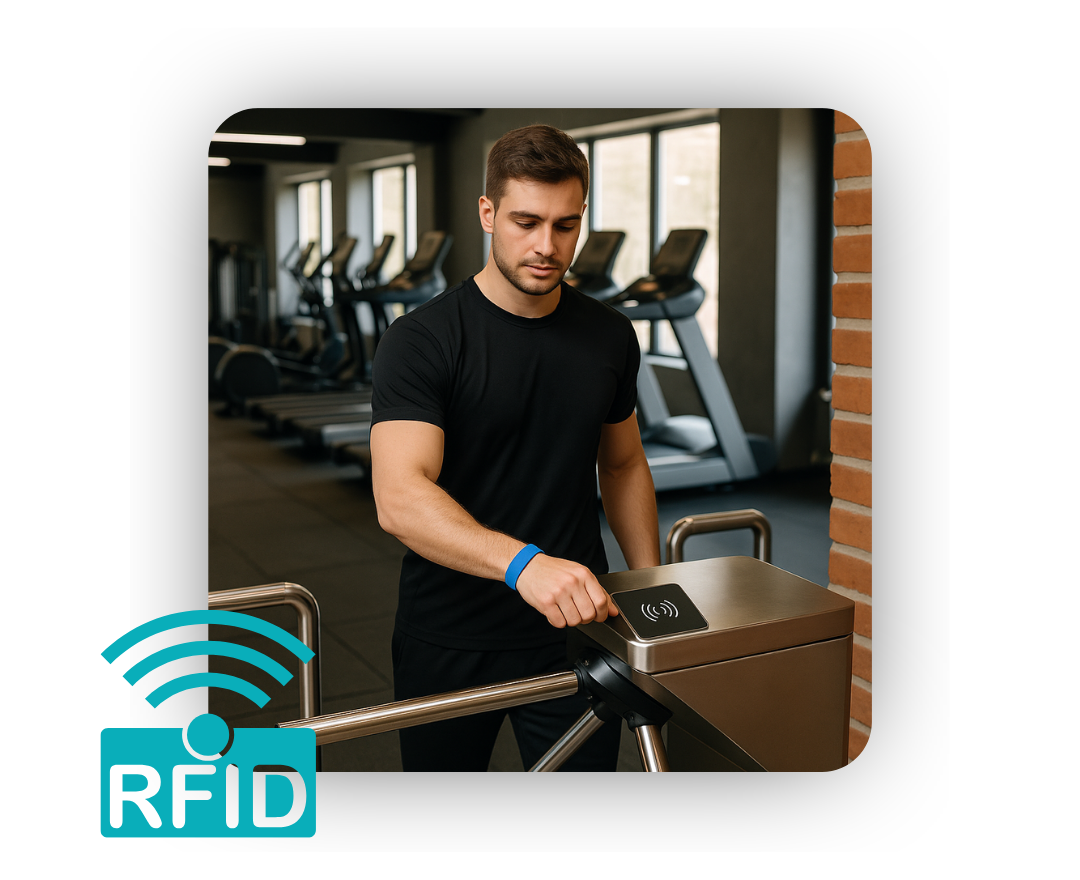 Tarjetas RFID personalizadas con logo corporativo para gimnasios