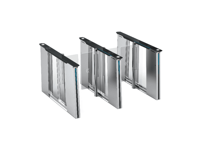 Portillo de acceso Hikvision DS-K3B961TX con diseño premium y acabado negro