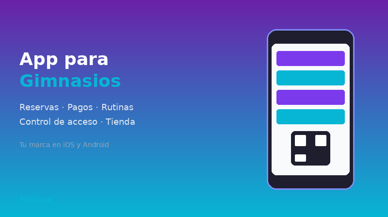 App para gimnasios con funcionalidades de reservas, pagos y rutinas personalizadas